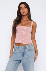 Can'T Explain It Sequin Bustier Pink