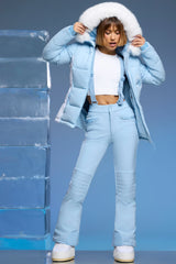 Ski Jacket With Detachable Sleeves In Baby Blue