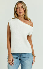 Marilou Top - Knit Off Shoulder Top In White
