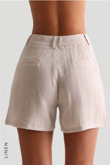 Sheveta The Ivy Linen Shorts - Sand