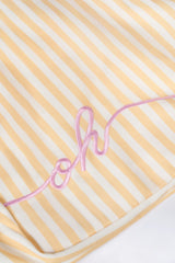 Oversized Canvas Tote Bag In Lemon Yellow Stripe