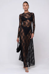 Sheveta Lyon Lace Dress In Black Lace