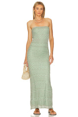 X Revolve Strapless Crochet Maxi Dress