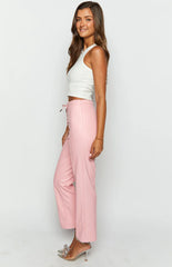 Elevate Pink Pu Leather Pants