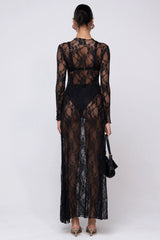 Sheveta Lyon Lace Dress In Black Lace