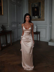 Abella Satin Maxi Dress Ivory