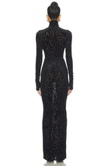 Animal Print Burnout Column Dress