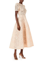 Short Sleeve Lace Cocktail Dress