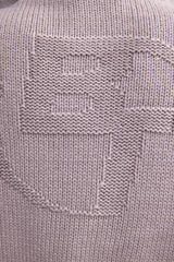 Cropped Zip-Up Chunky Knit Hoodie In Dusty Lavender